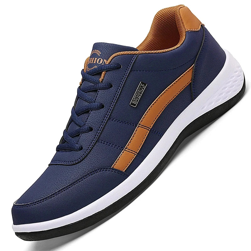 Italian Leather Men's Casual Sneakers