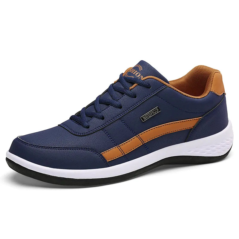 Italian Leather Men's Casual Sneakers