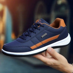 Italian Leather Men's Casual Sneakers